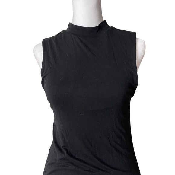 BLQ XS / Small Mock Neck Dress Black Sleeveless Bodycon Mini Revolve - Picture 5 of 10